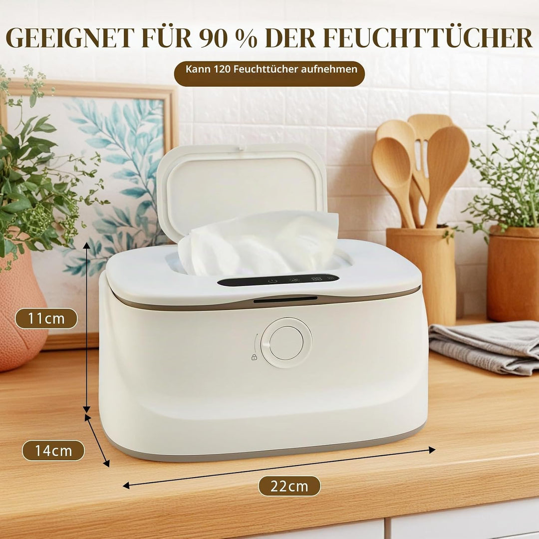 Baby-Feuchttuchwärmer, 3 Temperatur- und 3 warmen Nachtlichtern, schnelles Aufheizen, USB-Aufladung,