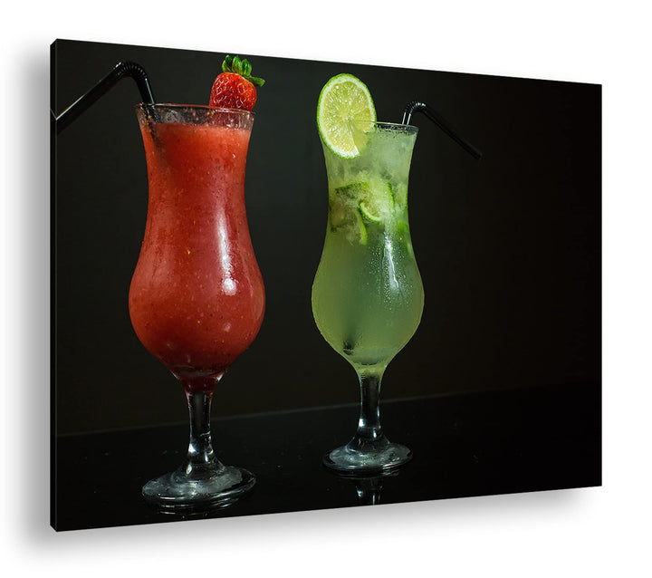 deyoli Dark appetitliche Cocktails Format: 100x70 als Leinwand, Motiv fertig gerahmt auf Echtholzrah