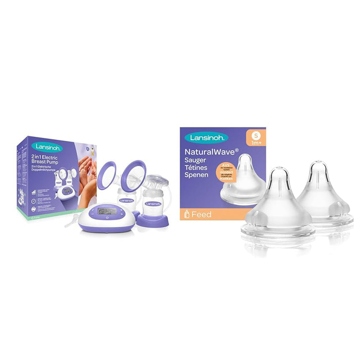 Lansinoh 2in1 Elektrische Milchpumpe - beleuchtetes LCD-Display - ein- oder beitseitiges Abpumpen -