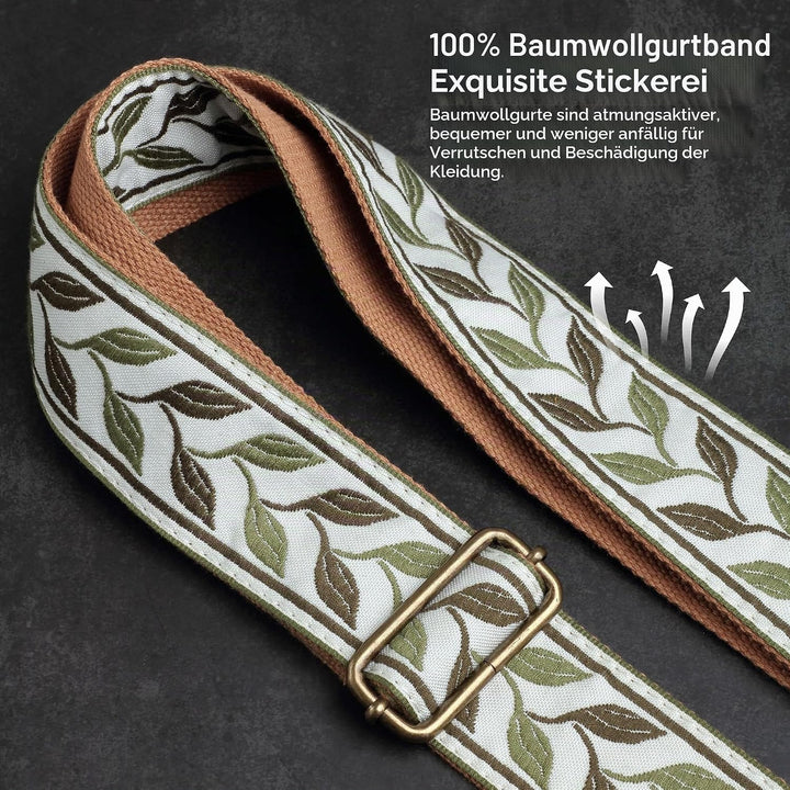 Crazy Horse Geldbörsenriemen aus Leder, 5 cm breiter Schultergurt, verstellbarer Ersatz, Jacquard-St