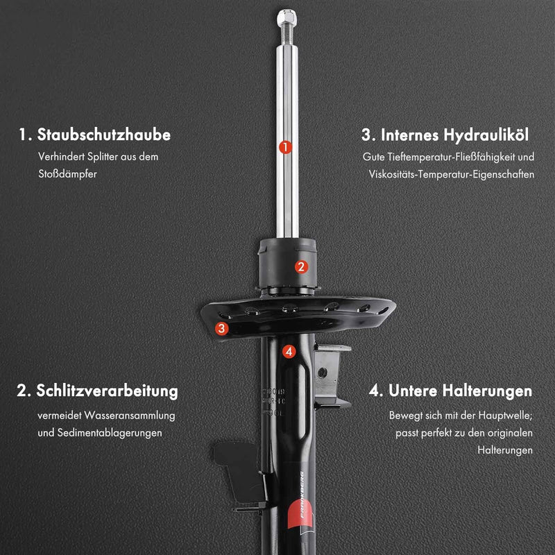 Frankberg 2x Stossdämpfer Gasdruck Vorne Kompatibel mit Galaxy WA6 MPV 1.6L-2.3L 2006-2015 Mondeo IV