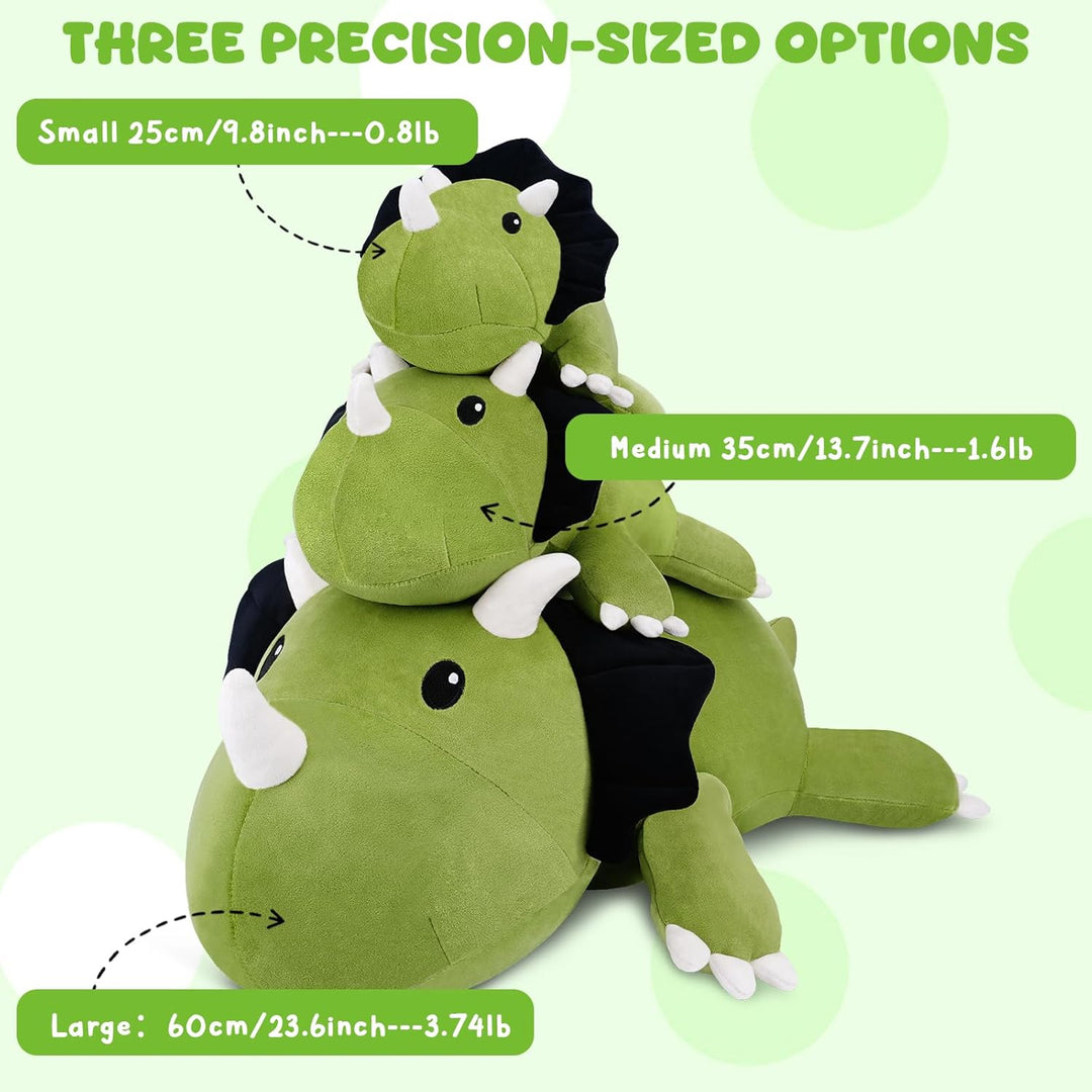 Xfrog Gewichtetes Dinosaurier Kuscheltier, Weiches Triceratops Plüschtier Kuscheltierkissen mit Gewi