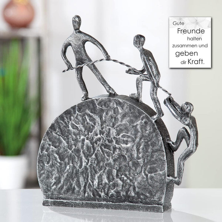GILDE Design Skulptur Lifting Eisen silberfarben 67583 - Höhe 21 cm Höhe 21 cm Silberfarben, Höhe 21
