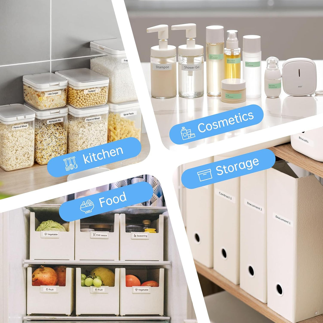 prt Qutie Bluetooth Beschriftungsgerät Selbstklebend, Tragbarer Mini Etikettiergerät, USB Aufladen E