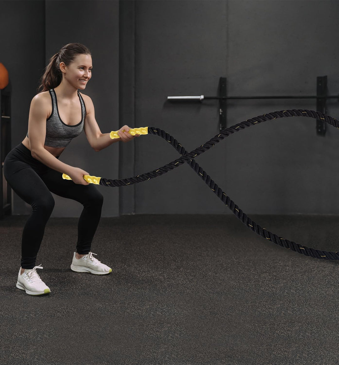 Ultrasport Battle Rope, Seillänge 3,8 cm Durchmesser, hochwertiges Schlagseil für Kraftausdauer &amp; Mu