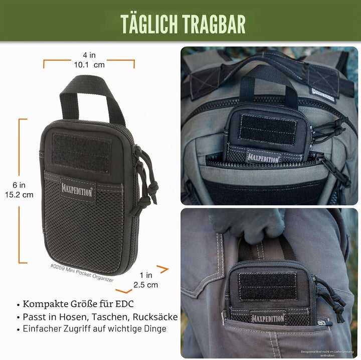 Maxpedition Mini-Taschen-Organizer Schwarz, Schwarz