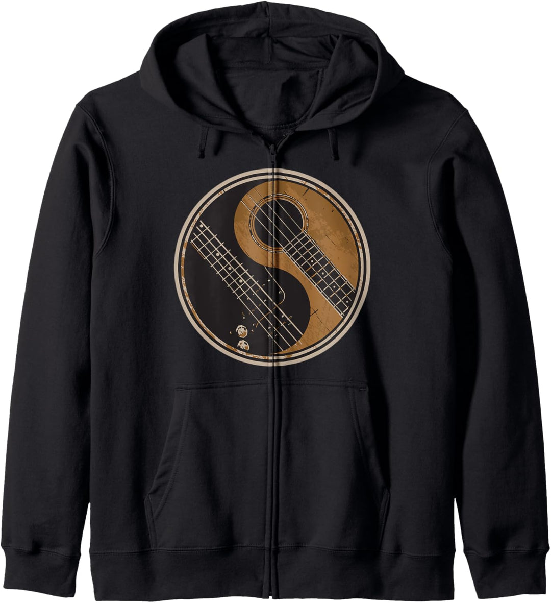 Ying Yang Gitarre Geschenk Gitarrenspieler Gitarrist Retro Kapuzenjacke