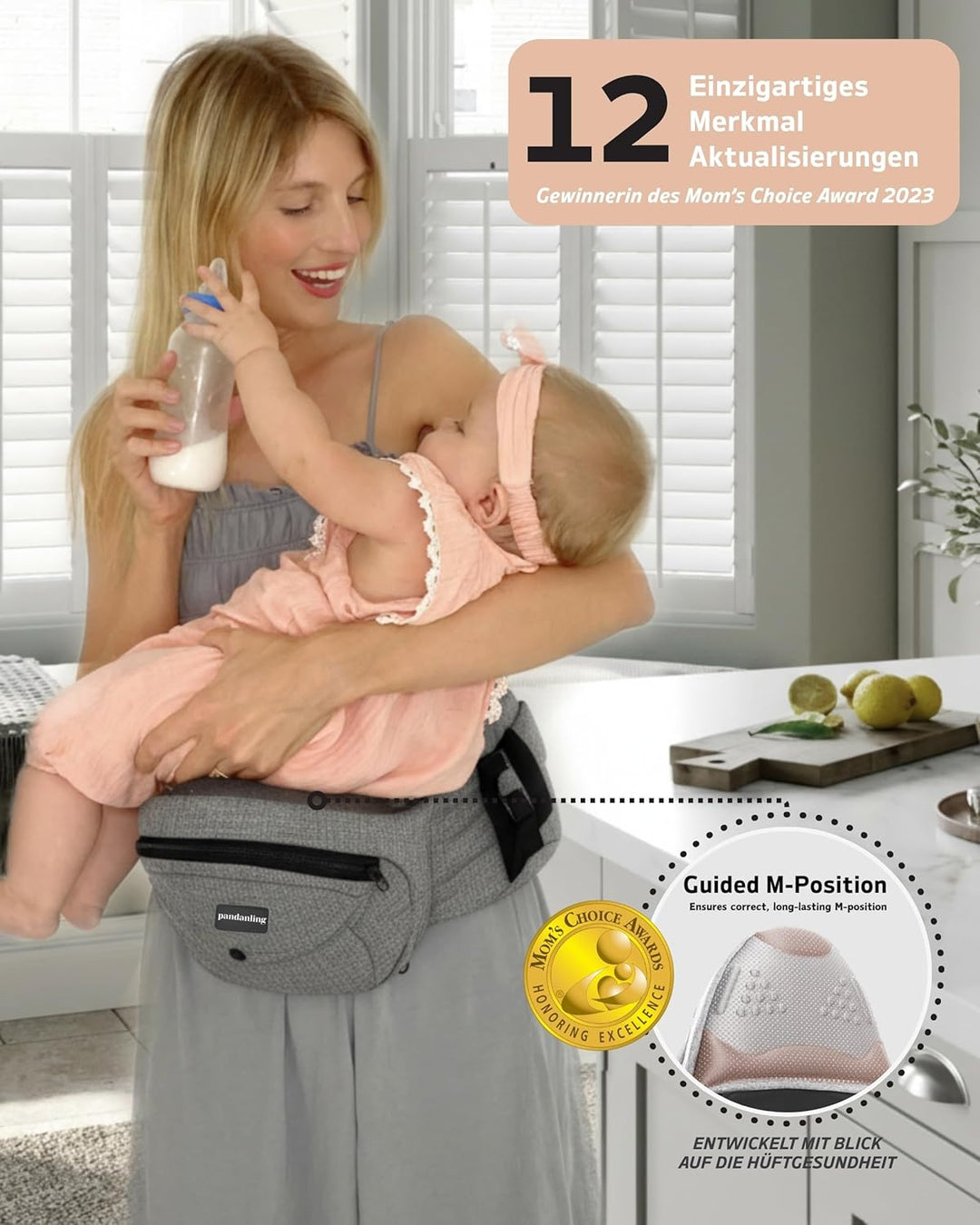 Hüfttrage mit Verlängerung & Baby Hüftsitz - Mom's Choice Award Gewinner, Sicherheitsgeprüfte Hüfttr