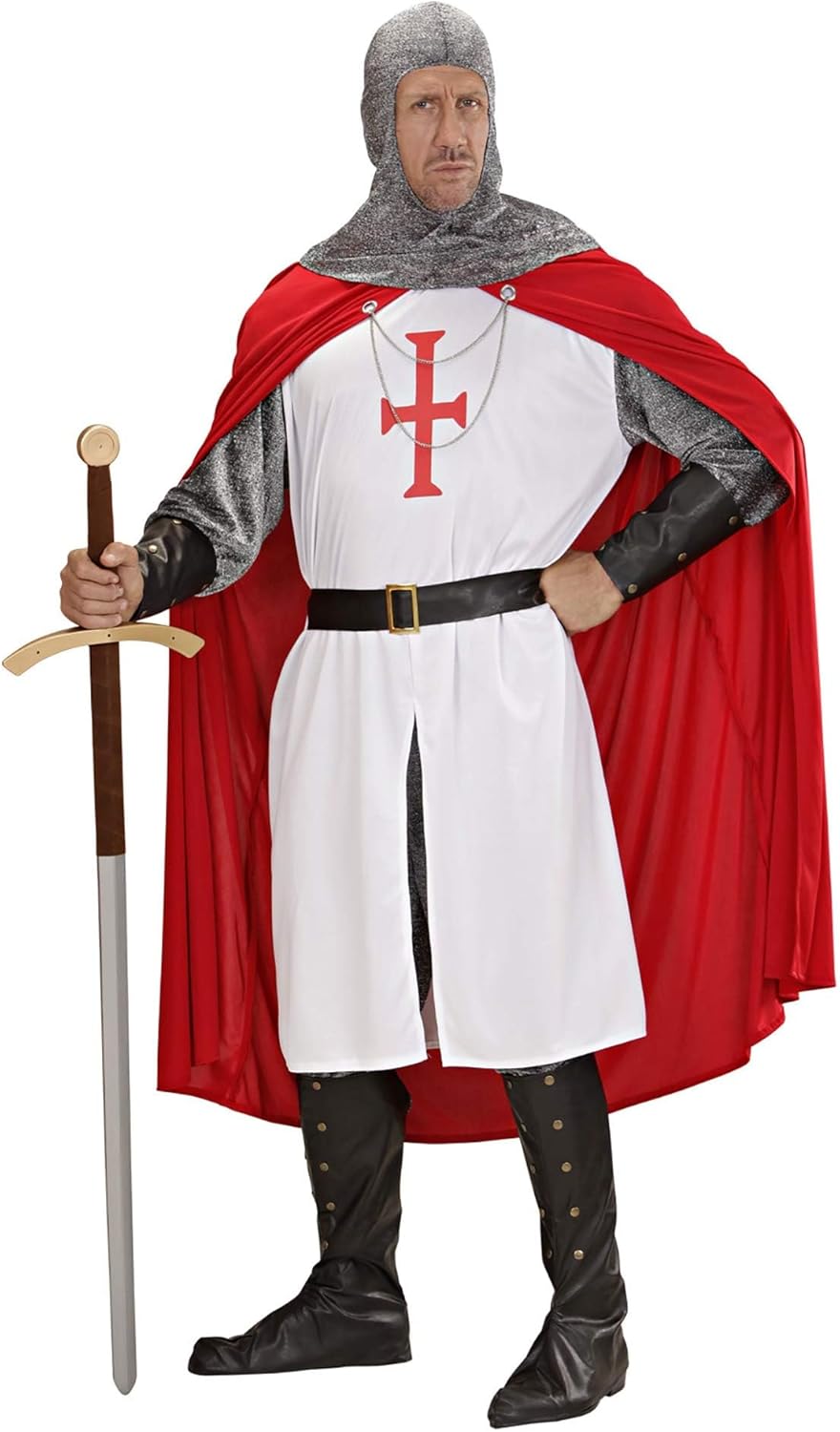 "CRUSADER" (long coat, pants, belt, armbands, helmet, boot covers, cape) - (XXL), XXL