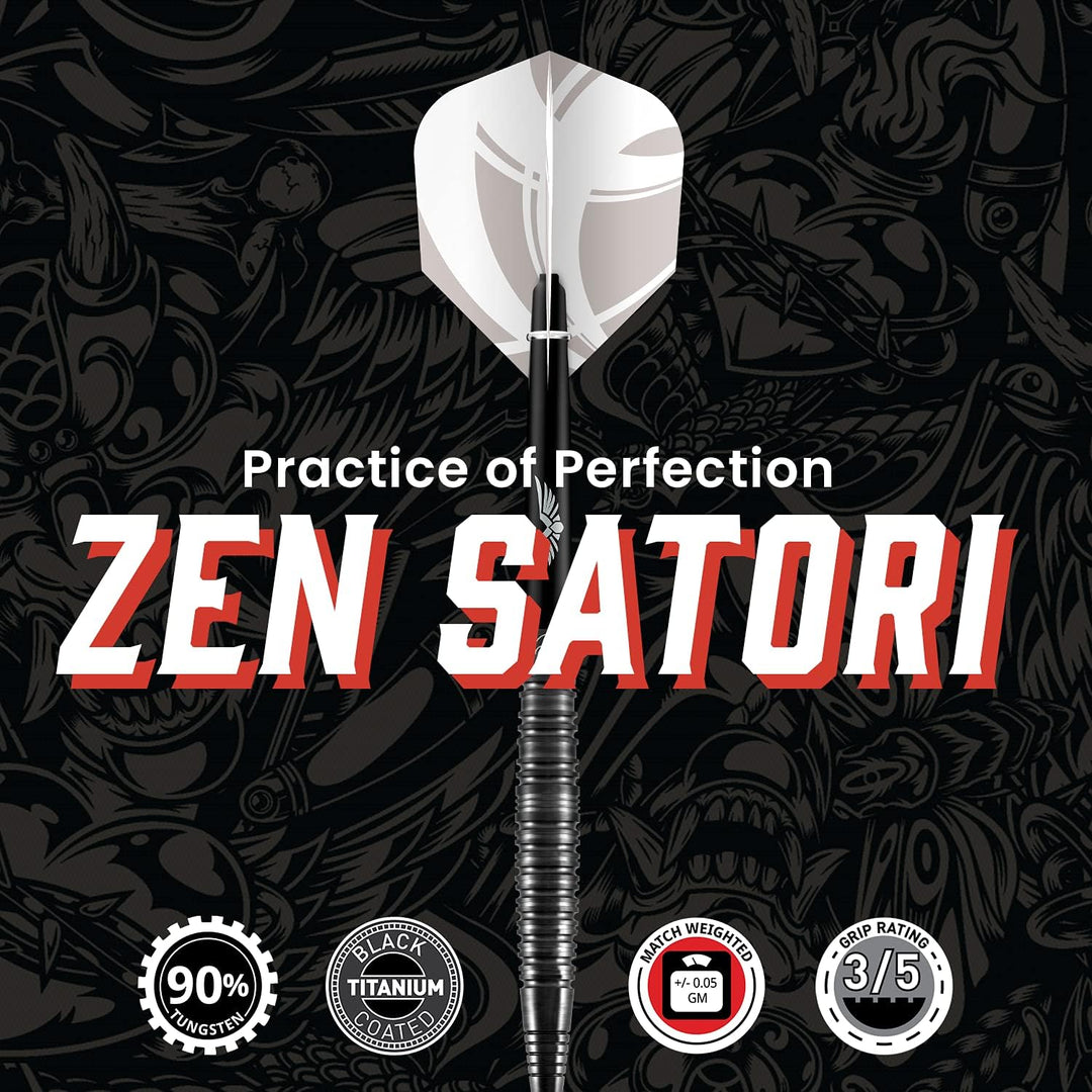 Shot! Darts Zen Satori 90% Tungsten Pro Wurfpfeile Stahlspitzen-Set, Professional - Hergestellt in N