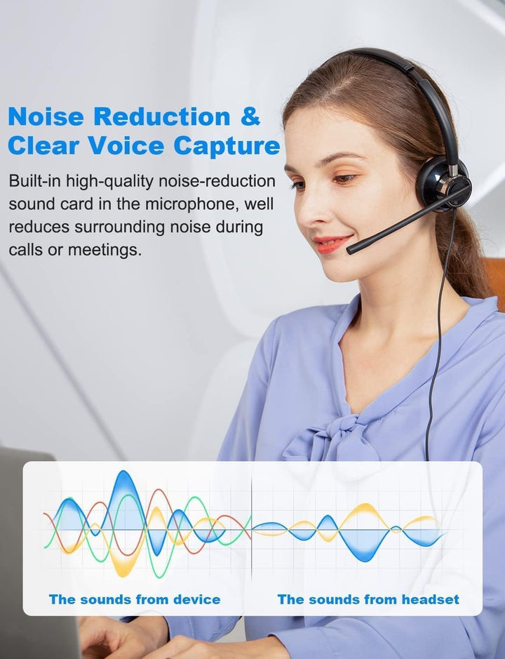 New Bee Headset PC Computer Headset mit Mikrofon Business Headsets USB Typ-C 3.5mm für Call Center O