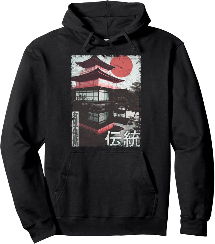 Japanische Kunst Japanischer Tempel anime vintage Japan Pullover Hoodie
