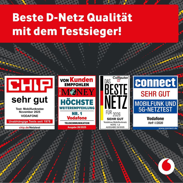 Vodafone Prepaid CallYa Digital eSIM | 35 GB | 20 EUR Startguthaben | ohne Vertrag | 5G-Netz | Telef
