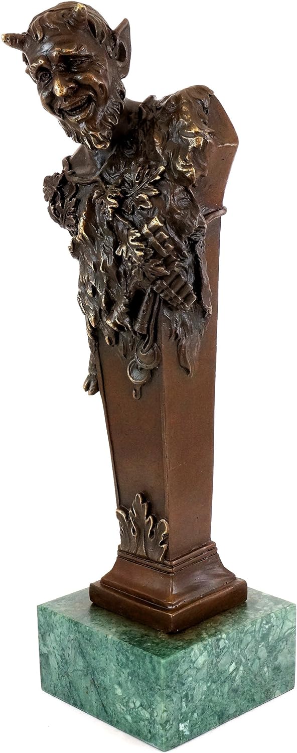 Kunst & Ambiente - Wiener Bronze Figur - Faun Büste/Teufel/Satyr - Bergmann Stempel - Bronzefigur -