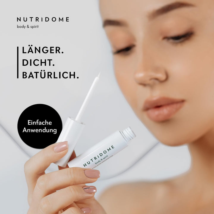 NUTRIDOME Wimpernserum 3ml für ein Starkes und Schneller Wimpernwachstum, Wimpernverlängerung, Wimpe