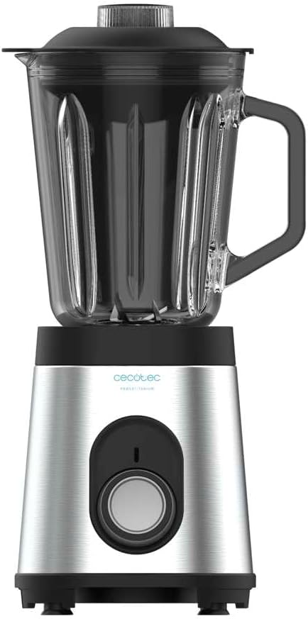 Cecotec Mixer Glas Power Schwarz Titan 1000 INOX. 1000 W, Edelstahlgehäuse, 6-Blatt-Blatt mit schwar