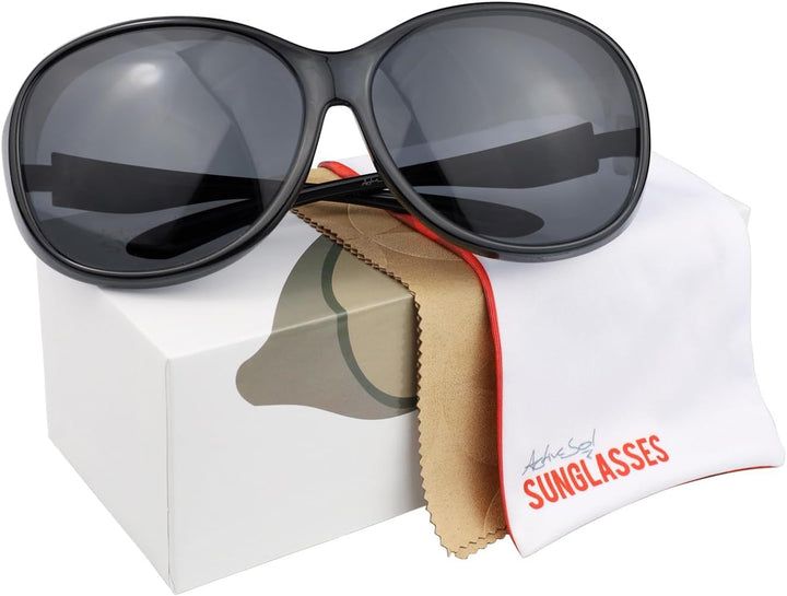 ActiveSol Überziehbrille Damen MEGA | Sonnenbrille gross | polarisiert | UV400 | Sonnenbrille über B