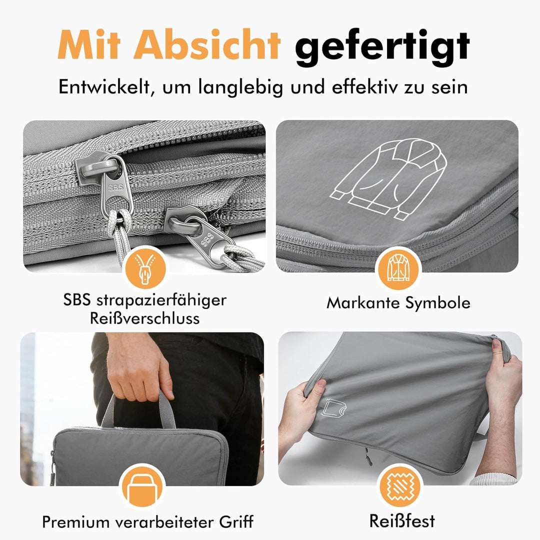 Koffer Organizer Packing Cubes Compression für Koffer und Rucksack, Nylon Packwürfel Organizer Set,T