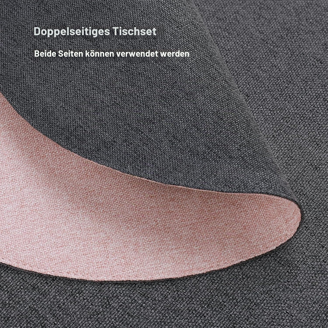 Tischsets, Durchmesser 38cm Leinenimitat Platzsets Abwaschbar rutschfeste Tischsets Platzsets Doppel