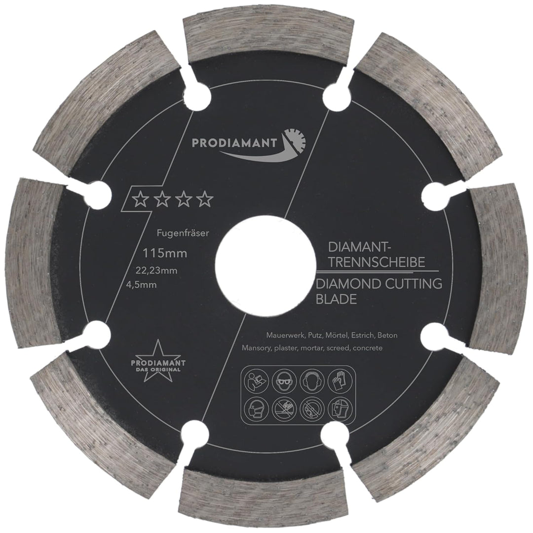 Fugenfräser ø 115 mm Breite 4,5mm für Mörtel Beton Mauerwerk und Putz 10mm Diamantsegment Profiquali