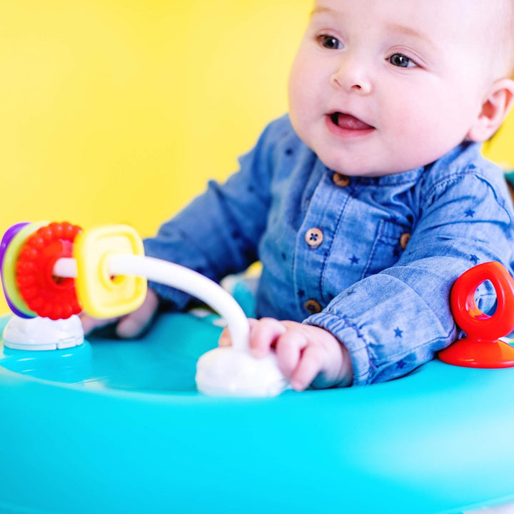 Bright Starts, Giggling Safari, Lauflernhilfe mit Spielzeuge, Perlenschiebespielzeug, 3 Höheneinstel