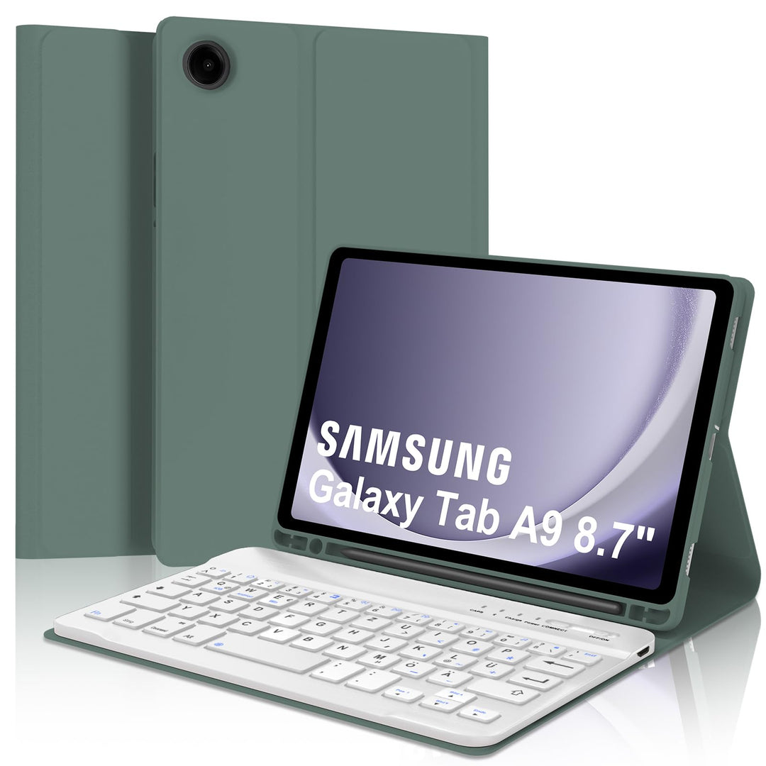 IVEOPPE Hülle mit Tastatur für Samsung Galaxy Tab A9 8.7", Tastatur für Samsung Tablet A9 2023, Magn