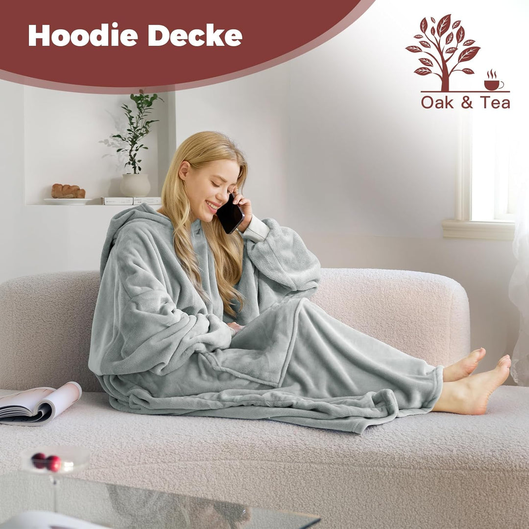 Good Nite Hoodie Decke mit Elastische Hülse Kuschelpullover, Oversize Hoodie Decken Pullover Kuschel