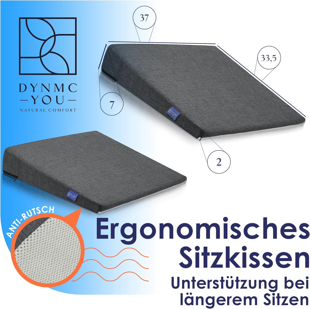 DYNMC you Keilkissen Stuhl Mittelhart H3 - Test SEHR GUT - mit Physiotherapeuten Entwickelt - Ergono