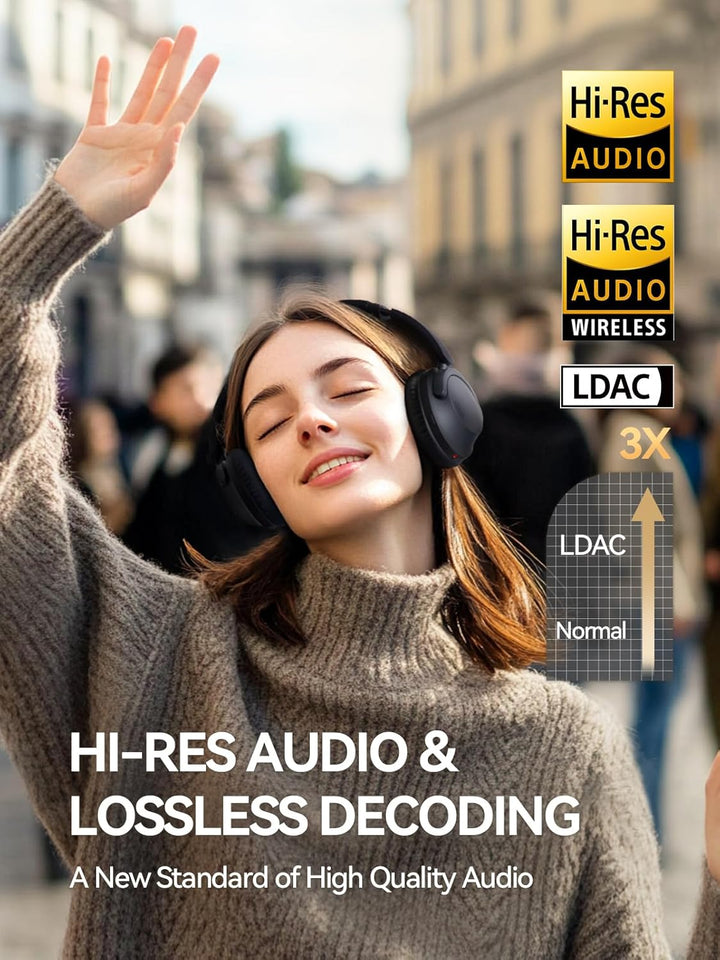 1MORE SonoFlow Pro Over-Ear Kopfhörer Kabellos, LDAC Hi-Res Wireless Audio, Active Noise Cancelling,