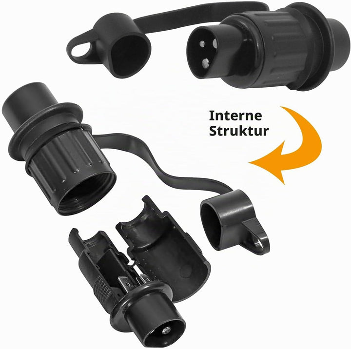 Vegena 4 Stück Stecker 3 Polig und Steckdose 3 Polig, 3 Polig Traktor Stecker Steckdose 12V, Anhänge