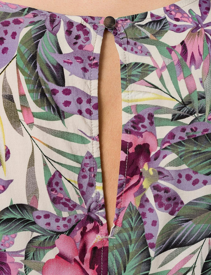 Q/S designed by - s.Oliver Damen 2063093 Bluse 32 Beige Floral Aop, 32 Beige Floral Aop
