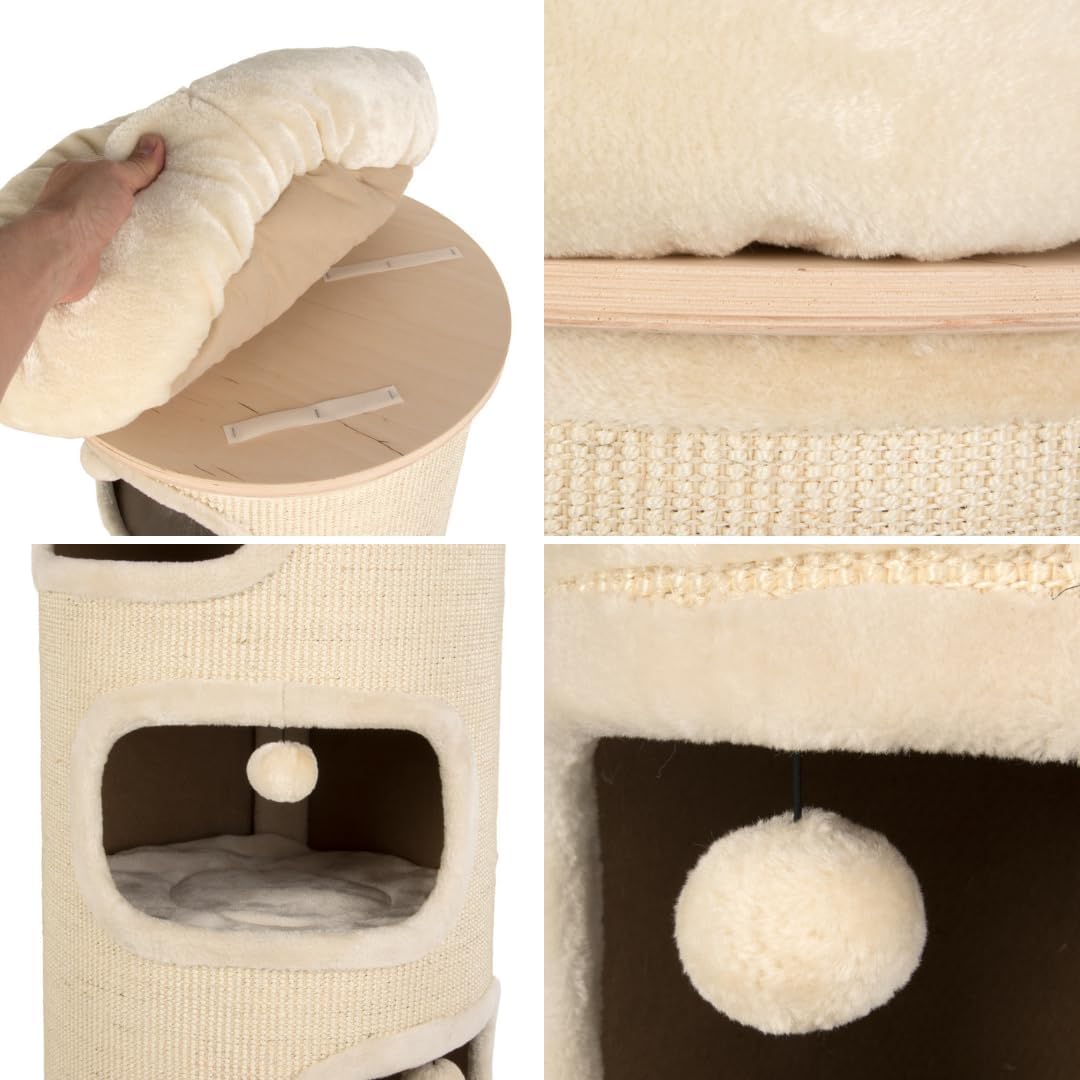 Natural Paradise - Kratztonne Primrose | Stabile Kratztonne mit robustem Sisal-Teppich | Creme | H 1