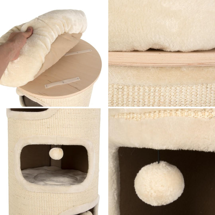Natural Paradise - Kratztonne Primrose | Stabile Kratztonne mit robustem Sisal-Teppich | Creme | H 1
