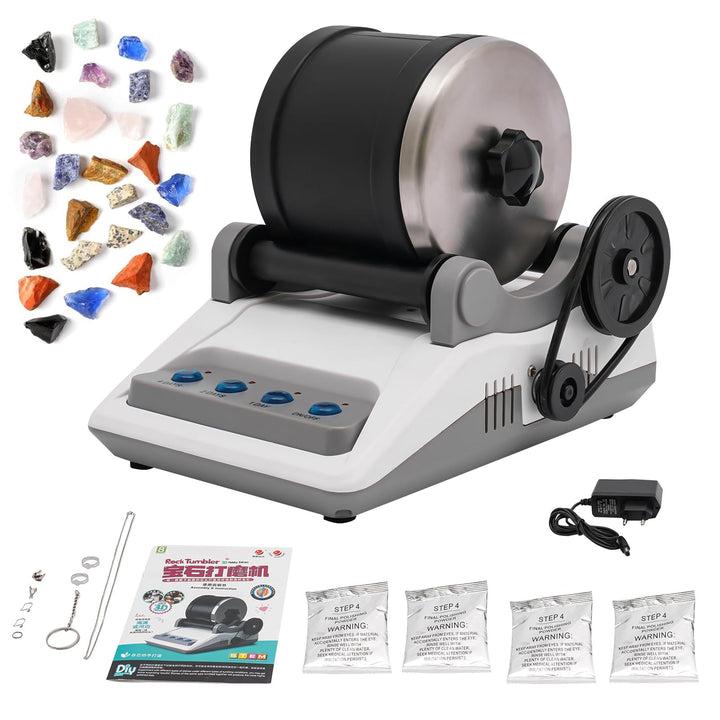Rock Tumbler Kit, Steinschleifmaschine mit 9 Schmuckfundstücke