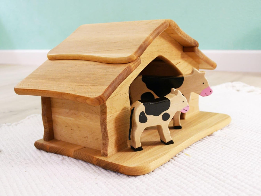 Erst-Holz Krippe Holzstall Holzhaus Bauernhof Stall von Drewart Spielhaus 935-4046