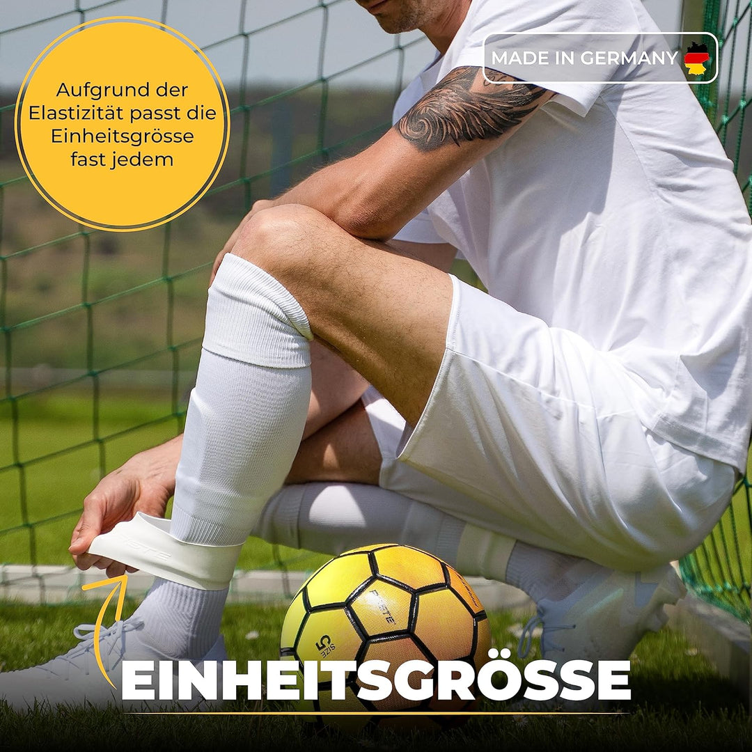 PASTE ® Schienbeinschonerhalter aus Silikon - DAS ORIGINAL - Fussball für Herren, Damen & Kinder 2er