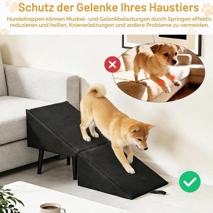 Hundetreppe, Multifunktional Hundetreppe für Kleine Hunde Geteilte Ottoman Faltbare Hunderampe Schwa