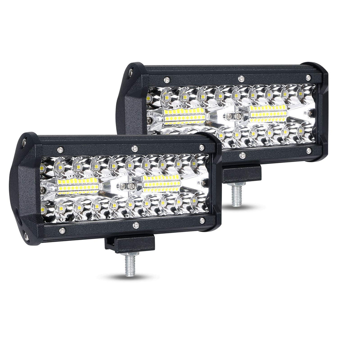 URAQT LED Arbeitsscheinwerfer, Scheinwerfer LED Auto, 2x120W Zusatzscheinwerfer, Flutlicht Wasserdic
