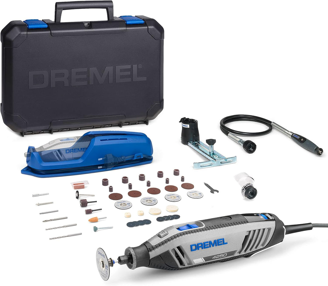 Dremel 4250 Rotationswerkzeug 175 W, Multifunktionswerkzeug-Set mit 3 Vorsatzgeräten und 45 Zubehöre