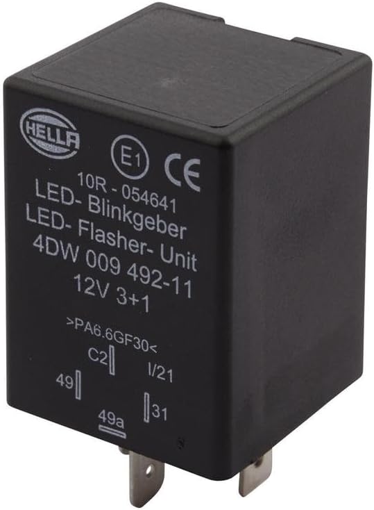 HELLA - Blinkgeber - 12V - 4-polig - gesteckt - LED - mit Halter - 4DW 009 492-111