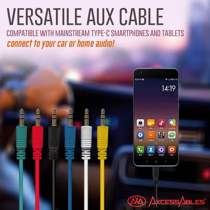 AxcessAbles 1/8 (3,5 mm) TRS auf 1/8 (3,5 mm) TRS symmetrisches Mini-Klinken-Stereo-Patchkabel, Kopf
