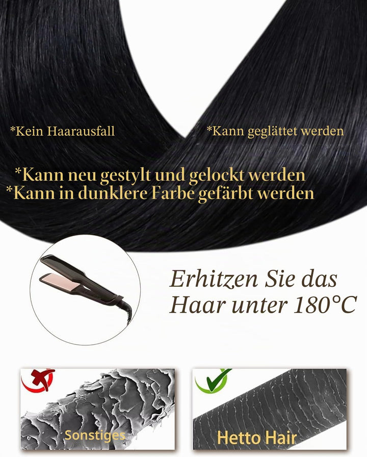 Hetto Bonding Extensions Echthaar Schwarz Extensions Echthaar Bondings Gerade Invisible Remy Haare P