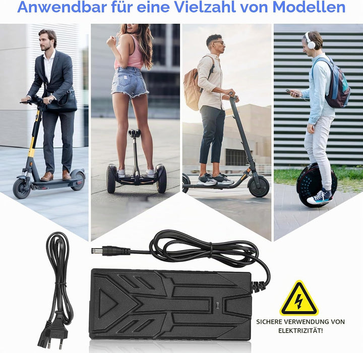 Ladegeräte für Scooter，42V 2A E Scooter Ladegeräte，Hoverboard Ladekabel，18V-36V Universal Elektrorol