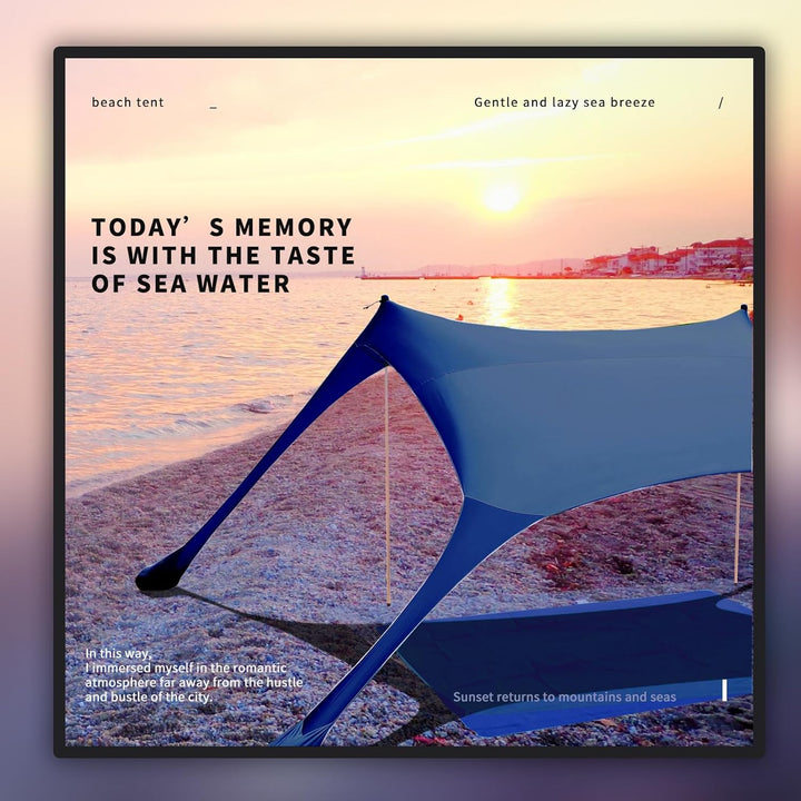 Strandzelt, Pop-Up, 2x2.1 m, LSF 50, Lycra, Sonnenschutz, für den Aussenbereich, Anti-Wind, Sonnensc