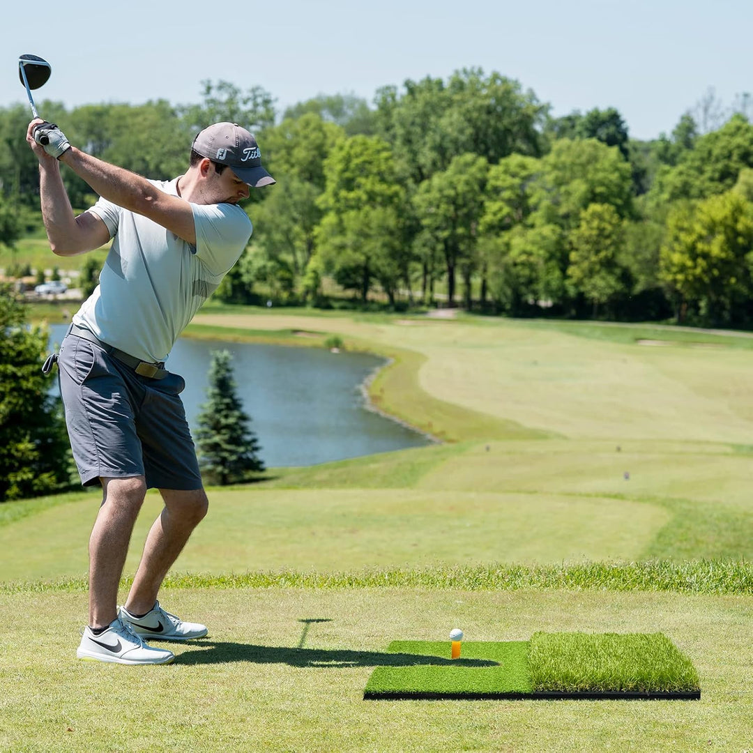 SAPLIZE Grosse Faltbare Golf-Schlagmatte, Enge Lie, Rough und Fairway für Driving, Chipping und Putt