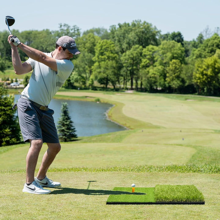 SAPLIZE Grosse Faltbare Golf-Schlagmatte, Enge Lie, Rough und Fairway für Driving, Chipping und Putt