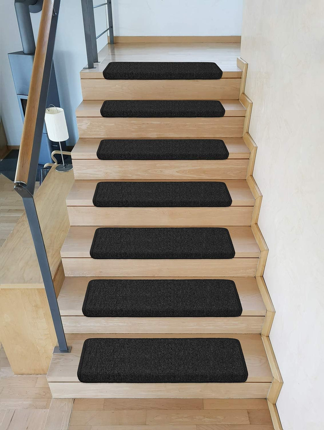 Metzker Stufenmatten Ariston kombinierbar mit Teppich Läufer Anthrazit Rechteckig 15er Set Stufenmat
