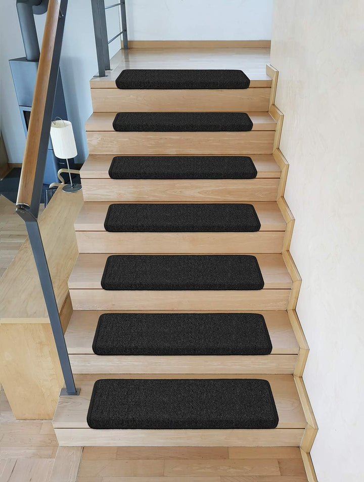 Metzker Stufenmatten Ariston kombinierbar mit Teppich Läufer Anthrazit Rechteckig 15er Set Stufenmat