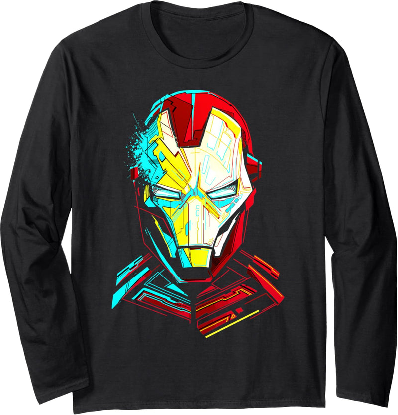 Marvel Iron Man Impressive Cubism Mugshot Langarmshirt