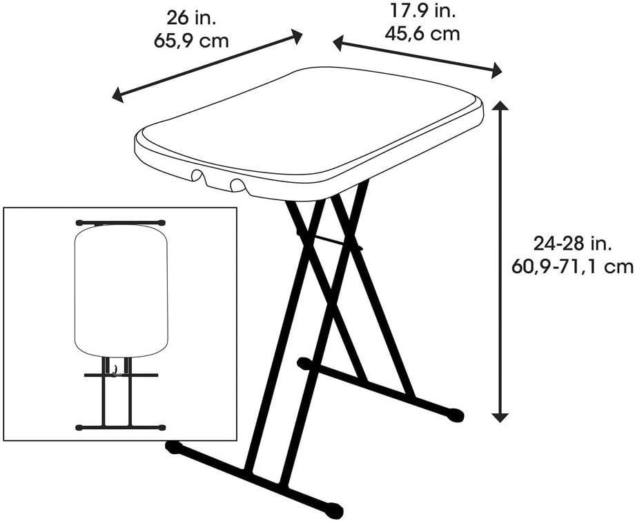 LIFETIME 92101 - Höhenverstellbarer Klapp-Beistelltisch 66x46x61-71 cm